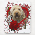 Valentines - Key to My Heart - GoldenDoodle mousepads