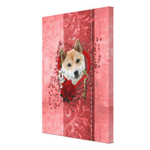 Valentines - Key to My Heart - Shiba Inu Gallery Wrap Canvas