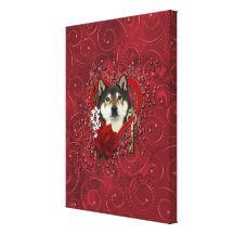 Valentines - Key to My Heart - Shiba Inu - Yasha Canvas Prints