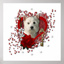 Valentines - Key to My Heart West Highland Terrier Poster