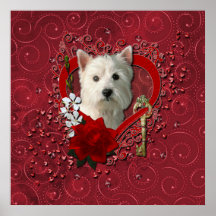 Valentines - Key to My Heart West Highland Terrier Poster