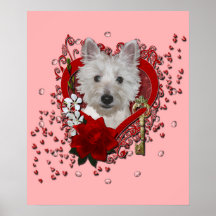 Valentines - Key to My Heart - Westie - Tank Poster