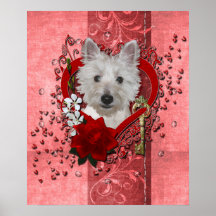 Valentines - Key to My Heart - Westie - Tank Poster