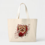 Valentines - Key to My Heart - Yorkshire Terrier Jumbo Tote Bag
