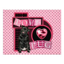 Valentines - Love Pug - Pug - Ruffy Personalized Invitation