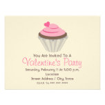 Valentine's Party - Chocolate Cupcake w Pink Icing Personalised Invitation