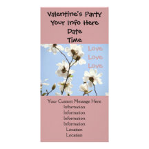 Valentine's Party Invitation Photo Cards Magnolias