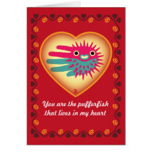 Valentine's Puffer Fish Card