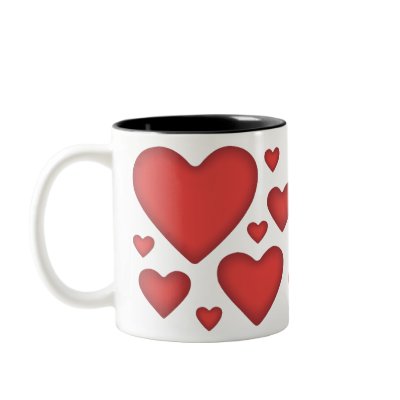 Valentines Red Heart Coffee Mug by EmeryDesign