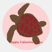 Valentines sea turtle stickers