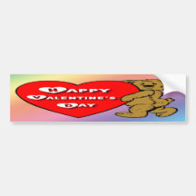 Valentine's Teddy Bear Bumper Stickers