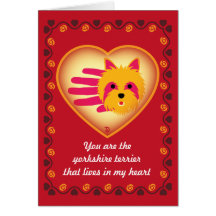 Valentine's Yorkshire Terrier card
