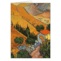Valley Ploughman, van Gogh, Vintage Impressionism Greeting Cards