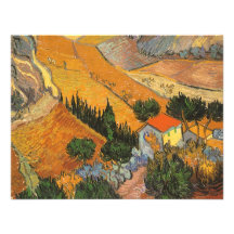 Valley Ploughman, van Gogh, Vintage Impressionism Personalised Announcement