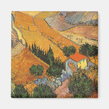 Valley Ploughman, van Gogh, Vintage Impressionism Refrigerator Magnets