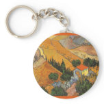 Valley with Ploughman From Above; Vincent van Gogh keychains