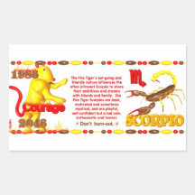 Valxart 1986 2046 FireTiger zodiac Scorpio Stickers