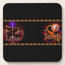Valxart Libra Scorpio zodiac Cusp or 2 sign Drink Coaster