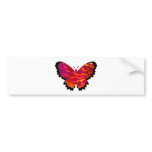 Valxart red orange abstract butterfly bumper stickers