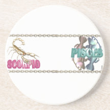 Valxart Scorpio Pisces zodiac friendship Drink Coaster