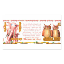 Valxart zodiac Earth Bull Gemini born 1949 2009 Rectangle Stickers