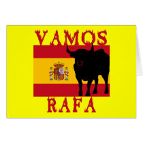Vamos Rafa With Flag of Spain Greeting Card