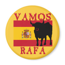 Vamos Rafa With Flag of Spain Magnets