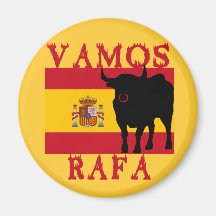 Vamos Rafa With Flag of Spain Magnets