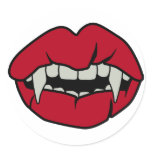 Vamp Teeth Round Stickers