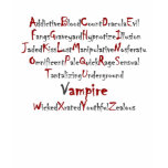 Vampire Alphabet t-shirts