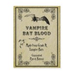 Vampire Bat Blood Halloween Recipe Card postcards