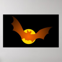 Vampire Bat Halloween Poster