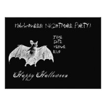 Vampire Bat Wishes Custom Invitations