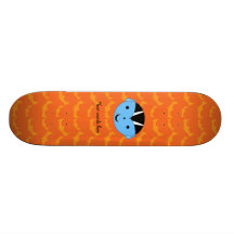 Vampire boy on orange bats custom skate board