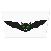 Vampire Cat Faced Bat Halloween Canvas Print