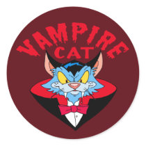 Vampire Cat Round Sticker