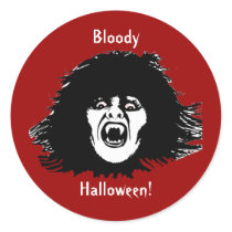 Vampire Chick a Real Treat Round Stickers