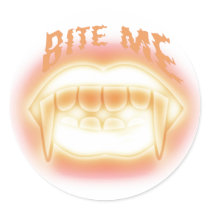 Vampire Fangs Bite Me Halloween Stickers