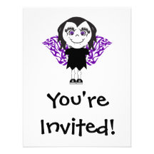 Vampire Girl Tribal Wings Personalized Invite