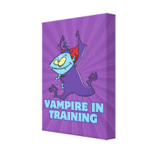 vampire in training funny cartoon canvas prints