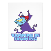 vampire in training funny cartoon invitation