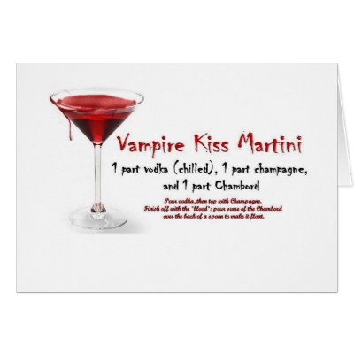 Vampire Kiss Martini Drink Recipe Card by VampOut
