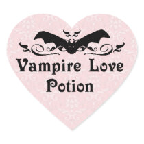 Vampire Love Potion Halloween Heart Stickers