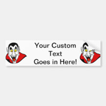 Vampire mouth open head cape bumper stickers