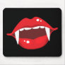 Vampire mouth with red lips and fangs mousepad