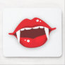 Vampire mouth with red lips and fangs mousepad
