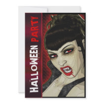 Vampire party comic fun kids invitation