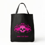 Vampire skull in pink super cute tote bag