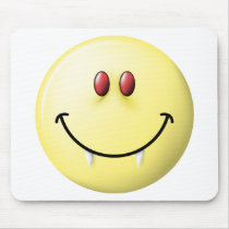 Vampire Smiley Face Mouse Pad