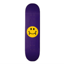 Vampire smiley face with fangs skate decks